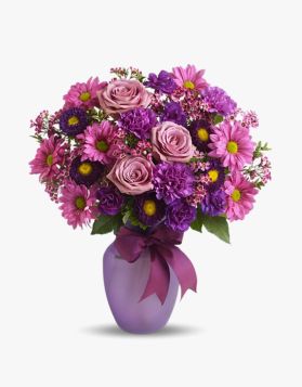 Basket filled with delicate flowers