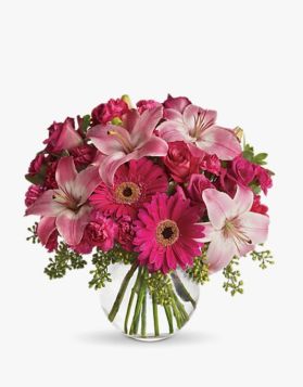 Orchids and freesias bouquet