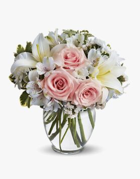 Mixed flowers bouquet in vivid colours